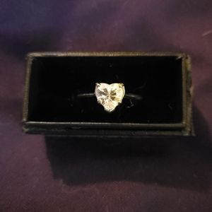 Soliatare heart cut engagement ring